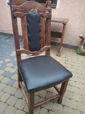 ➤Ціна 2 908 грн  Купити Обеденный стул под старину деревянный обивка кожзам Ризуль➤Орех темный ➤Стулья под старину➤Агросвит 4С➤440302879ПЛМ фото