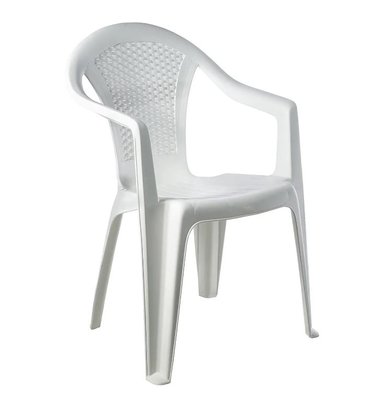 ➤Цена 770 грн  Купить Пластиковое кресло для дачи 55x54x82 белый ➤Белый ➤Кресла и стулья пластиковые➤Italiya-К➤8009271686506САДГ фото