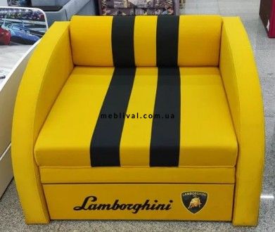 ➤Цена 8 640 грн  Купить Кресло детское раскладное Lamborghini черный с ящиком ➤Черный ➤Детские диваны➤VDЕ-Н➤144900.17ВИОРДСМ фото