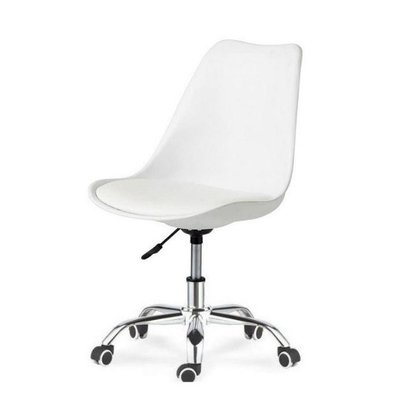 ➤Цена 2 719 грн  Купить Белый стул на колесиках мобильный с мягкой подушкой сиденья арт040199.1 ➤Белый ➤Кресла операторские➤Modern 8➤AsterWh.ВВ1 фото