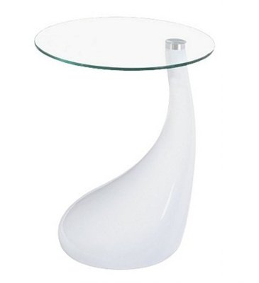 ➤Ціна 5 848 грн  Купити Дизайнерский журнальный столик со стеклянной столешницей на пластиковой опоре белый арт040242➤Білий ➤Столы журнальные➤Modern 8➤TPearWh.ВВ1 фото