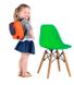 Зеленый пластиковый стульчик на деревянных ножках для детей арт040273.3 BabyTWGR.ВВ1 фото 1