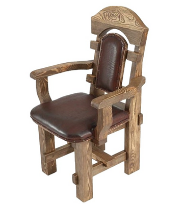 ➤Цена 3 216 грн  Купить Стильный стул под старину деревянный с сиденьем кожзам Альбайда ➤Орех темный ➤Стулья барные➤Агросвит 4С➤440302982ПЛМ фото