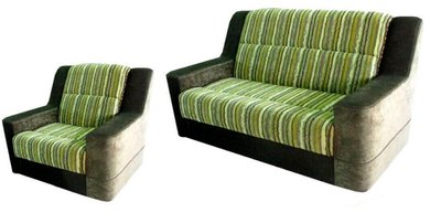 ➤Цена 33 828 грн  Купить Комплект мягкой мебели кресло нераскладное + диван раскладной 186х103х100 Фаворит Боннель ППУ зеленый ➤Сиреневый ➤Комплекты диван + кресла➤M_S-КОМП➤440300189М.4 фото