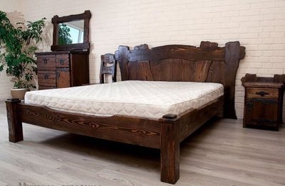 ➤Ціна 10 455 грн  Купити Деревянная кровать под старину Хихон 160х200➤Коричневий ➤Кровати под старину➤Агросвит 4С➤440302874ПЛМ фото