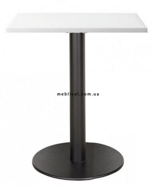 ➤Цена   Купить Квадратный стол на одной опоре черного цвета для кафе баров 60х60 арт040218.1 ➤Белый ➤Столы барные➤Modern 8➤ALOR6060Wtable2.ВВ1 фото