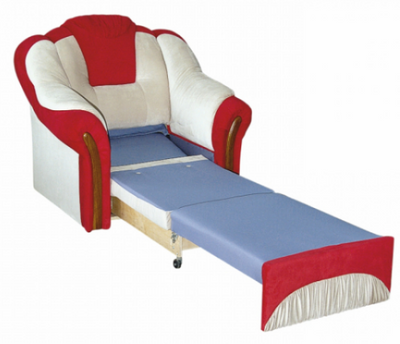 ➤Цена 12 588 грн  Купить Кресло - кровать Вертус тм Алис- мебель Белый с красным ➤ ➤Кресло кровать➤Алис-мебель➤43535AL.4 фото