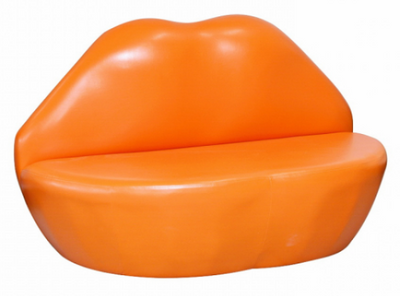 ➤Цена 10 400 грн  Купить Диван Губы кожзам Оранжевый ➤прямой ➤Диваны прямые➤АЛМ➤43571AL.4 фото