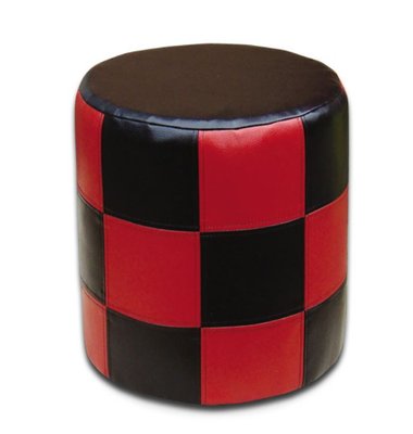 ➤Цена 1 250 грн  Купить Пуф мебельный мягкий цилиндр 39х39х42 ткань шашечки черно-красные ➤Красный ➤Пуфы➤ВКа-ПУФ➤440301589В230.1 фото