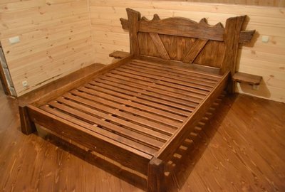 ➤Цена 10 052 грн  Купить Кровать деревянная под старину Ревель 1600х2000 ➤Коричневый ➤Кровати под старину➤Агросвит 4С➤440302874ПЛМ фото