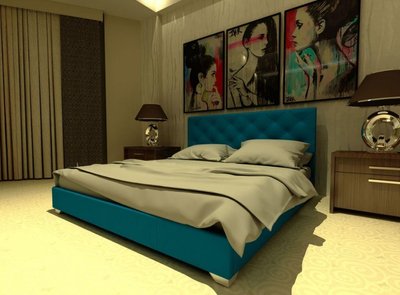 ➤Цена 12 255 грн  Купить Двуспальная кровать размеры 160х200 МР арт020025.6 ➤синитй ➤Кровати двухспальные➤Modern 2➤440312329.6NOV фото