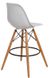 Белый стул барный на деревянных ножках пластиковый арт040301.2 001010HWH.ВВ1 фото 4