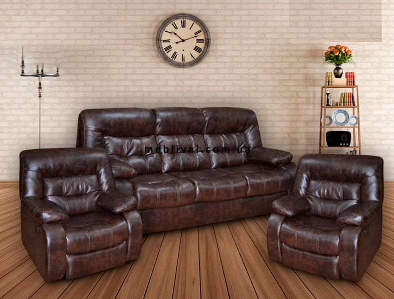 ➤Цена 59 517 грн  Купить Комплект мягкой мебели диван 198х102х103 Мералат + кресло реклайнер ППУ Дизайн 4 ➤Серый ➤Комплекты диван + кресла➤M_S-КОМП➤440300136М.3 фото