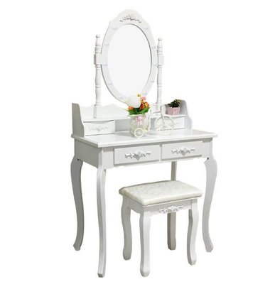 ➤Цена   Купить Туалетный столик с зеркалом Альбонс + мягкий стул, цвет белый ➤ ➤Трюмо➤Агросвит➤В-011LПЛМБ фото