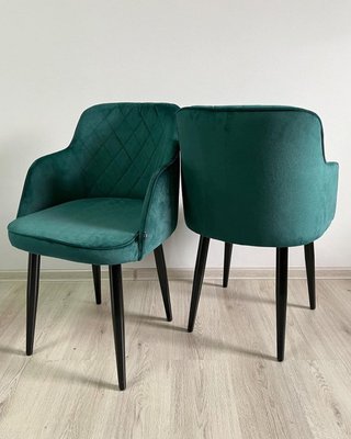 ➤Цена 3 910 грн UAH Купить Стул кресло на металлических ножках черных ткань зеленый ➤Зелёный ➤Стулья для кухни➤Maj➤0180JAM фото