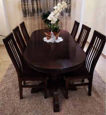 ➤Цена 32 166 грн  Купить Гарнитур гостиный стол Вернекс + стулья Арбон 6 шт ➤Орех темный ➤Комплекты обеденные деревянные➤Агросвит 2С➤440303015ПЛМ фото