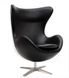 Черное кресло для отдыха с высокой спинкой экокожа арт040190.3 EGGNEWBL.ВВ1 фото 1