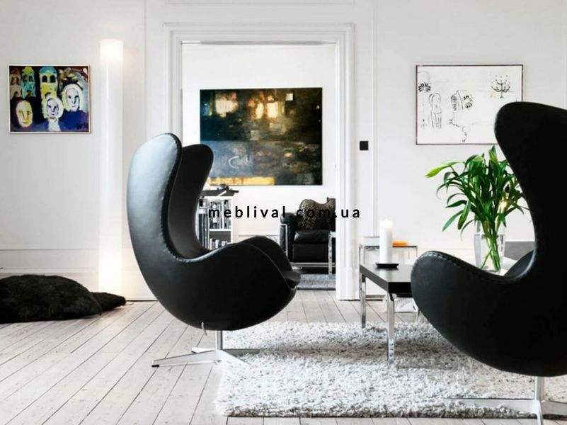 ➤Цена   Купить Черное кресло для отдыха с высокой спинкой экокожа арт040190.3 ➤Черный ➤Кресла мягкие➤Modern 8➤EGGNEWBL.ВВ1 фото