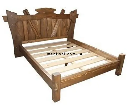 Ліжко дерев'яне односпальне 90х200 Кажов під старовину