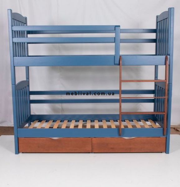➤Цена 14 866 грн  Купить Кровать двухъярусная 210х88х180 с двумя ящиками синий ➤Синий ➤Кровати двухъярусные➤M_S-КРД➤440303318М.6 фото