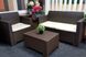 Садовый набор мебели диван + 2 кресла и столик пластик под ротанг коричневый 8003723390672САД фото 2