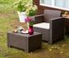 Садовый набор мебели диван + 2 кресла и столик пластик под ротанг коричневый 8003723390672САД фото 3
