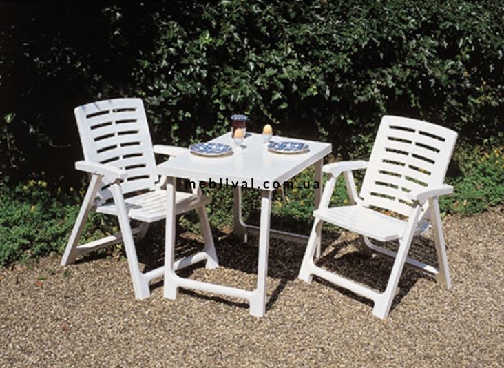 ➤Ціна 4 389 грн  Купити Набор садовой мебели кресло складное и стол складной пластик белый➤Білий ➤Садовый комплект➤Italiya-НСМ➤2800000018177САД фото