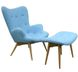 Мягкое интерьерное кресло на ножках цвет голубой арт040191 FLORBLU24.ВВ1 фото 4