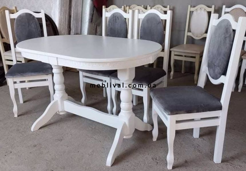 ➤Ціна 1 649 грн  Купити Белый стул деревянный для гостиной Шейн обивка серая➤Білий ➤Стулья деревянные➤Агросвит Б➤666030ПЛМ фото