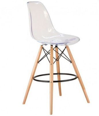 ➤Цена   Купить Акриловый стул высокий барный на деревянных опорах нерегулируемый арт040301.7 ➤прозрачный ➤Стулья барные➤Modern 8➤001010HWCL.ВВ1 фото