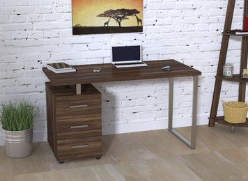 ➤Ціна 10 126 грн  Купити Стол письменный большой с ящиками в стиле Loft Орех арт050135➤орех ➤Письменные столы в стиле Loft➤Modern 10➤62676LO фото