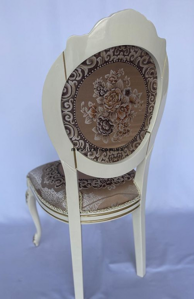 ➤Цена 9 540 грн UAH Купить Деревянный обеденный стул с круглой спинкой Луи обивка велюр лайм ➤Белый ➤Стулья деревянные➤Агросвит ФК➤7001887ПЛМ фото