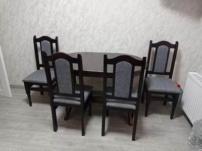 ➤Ціна 11 580 грн UAH Купити Комплект стол обеденный Нерб + стулья 4 шт орех➤орех ➤Комплекты обеденные деревянные➤Nerb➤0004BRN фото