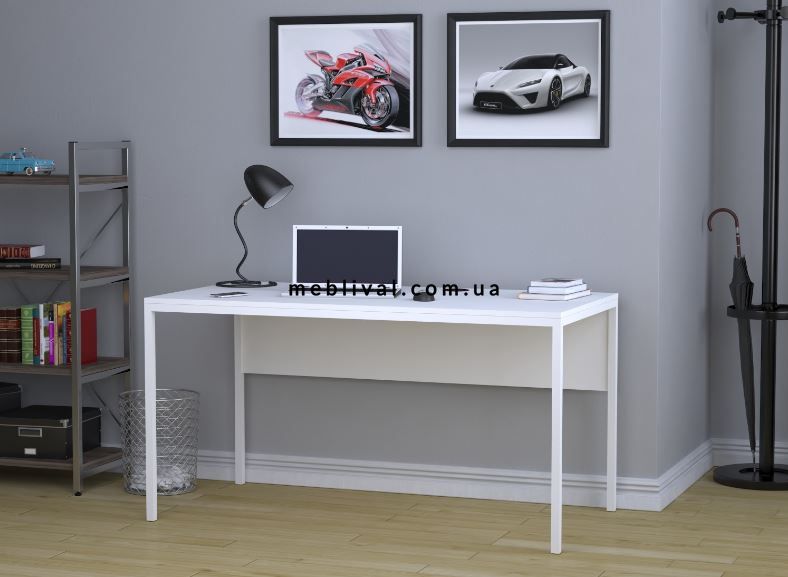 ➤Ціна 3 105 грн  Купити Стол письменный без ящиков в стиле Loft Белый арт050140.3➤Білий ➤Письменные столы в стиле Loft➤Modern 10➤62702LO фото