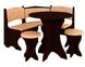 Кухонный уголок с круглым столом ДСП дуб Тахо+кожзам коричневый 110х110х82 440302714.12ПЕХ фото 8