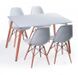 Стол для кафе на деревянных опорах столешница МДФ белая 120х80 арт040210 Nury120W.ВВ1 фото 3