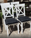 Белый стул деревянный для современной обеденной зоны ткань синяя Риньяк 440302880ПЛМ фото 2