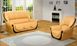 Комплект диван раскладной + кресло нераскладное с накладками деревянными ППУ желтый 440310647юд114 фото 1