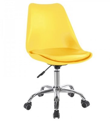 ➤Цена   Купить Вращающийся стул с мягкой подушкой сиденья на колесах кожзам желтый арт040199.2 ➤Жёлтый ➤Кресла операторские➤Modern 8➤AsterYe.ВВ1 фото
