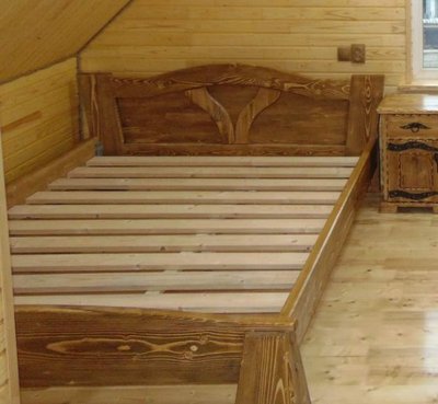➤Ціна 9 450 грн UAH Купити Ліжко дерев'яне двоспальне Адьлози 2 під старовину➤Горіх ➤Кровати под старину➤МЕКО➤0132МЕКО фото