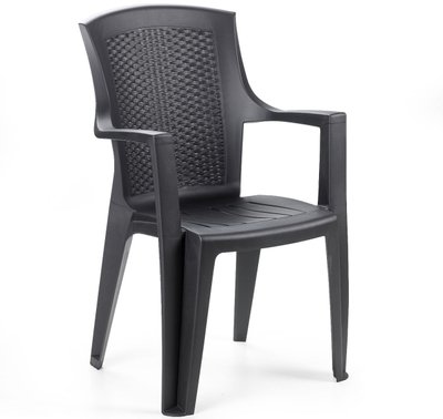 ➤Цена   Купить Кресло пластиковое для сада кафе дачи 60x62x89 антрацит ➤Черный ➤Кресла и стулья пластиковые➤Italiya-К➤8009271871014САДГ фото
