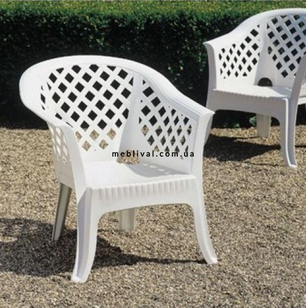 ➤Цена   Купить Кресло садовое 72x72x76 пластик белый ➤Белый ➤Кресла и стулья пластиковые➤Italiya-К➤LAR064BI фото