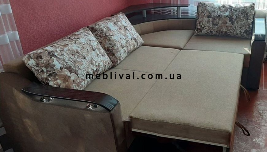 ➤Цена 22 648 грн  Купить Диван угловой раскладной 250х180х90 Дельфин ППУ Ламели коричневый ➤Коричневый ➤Диваны мех дельфин➤B_S_У➤440300993ВЕС.3 фото