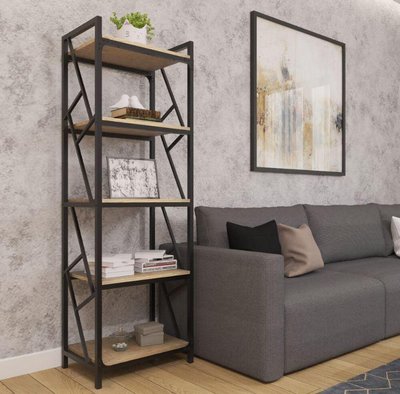 ➤Ціна   Купити Стойка для книг в гостиную 5 полок Ромбо стиль Лофт Металл-Дизайн 1800х600х400➤ ➤Стелажи➤Металл-Дизайн.➤440311650ПЕХWOO фото
