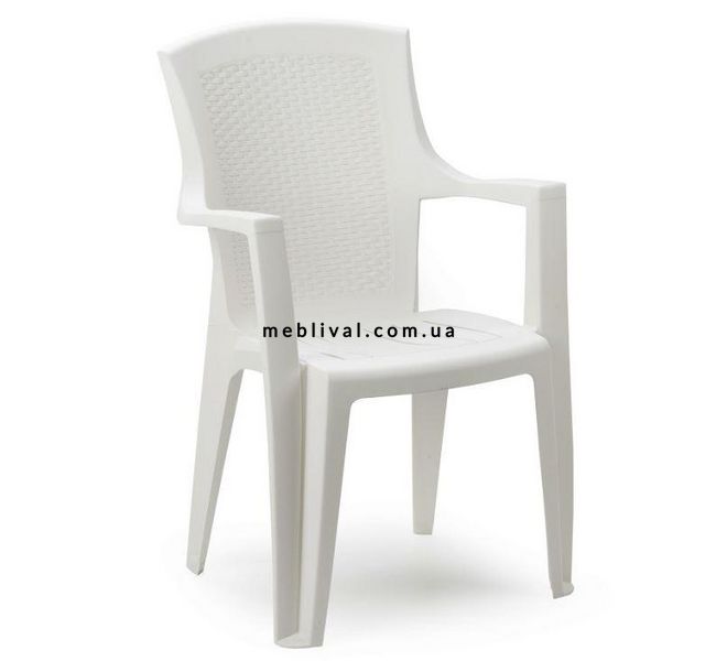 ➤Ціна 1 375 грн  Купити Кресло пластиковое для сада кафе дачи 60x62x89 белое➤Білий ➤Кресла и стулья пластиковые➤Italiya-К➤8009271871007САДГ фото
