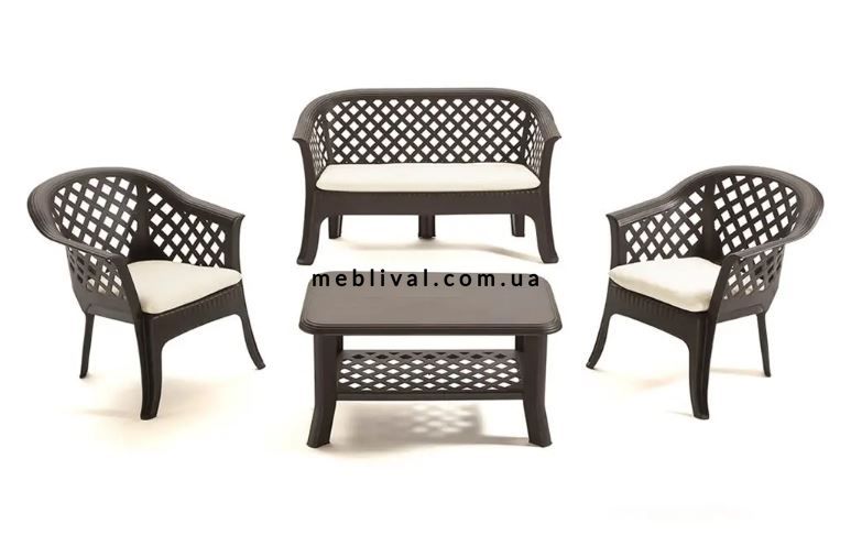 ➤Цена   Купить Кресло садовое 72x72x76 пластик коричневый ➤Коричневый ➤Кресла и стулья пластиковые➤Italiya-К➤LAR064MA фото