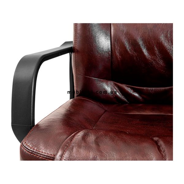 ➤Цена 6 420 грн  Купить Кресло офисное на пластиковых полозьях кожзам коричневый ➤Коричневый ➤Кресла офисные➤R_C - К➤1122334455RICH17 фото