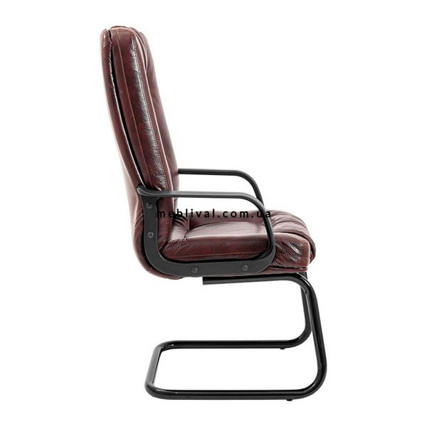 ➤Цена 6 420 грн  Купить Кресло офисное на пластиковых полозьях кожзам коричневый ➤Коричневый ➤Кресла офисные➤R_C - К➤1122334455RICH17 фото