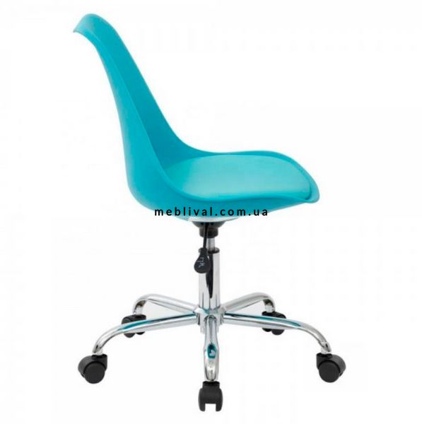 ➤Ціна 2 719 грн  Купити Голубой стул офисный на роликах поворотный кожзам голубой арт040199.6➤Блакитний ➤Кресла операторские➤Modern 8➤Asterblu.1.ВВ1 фото