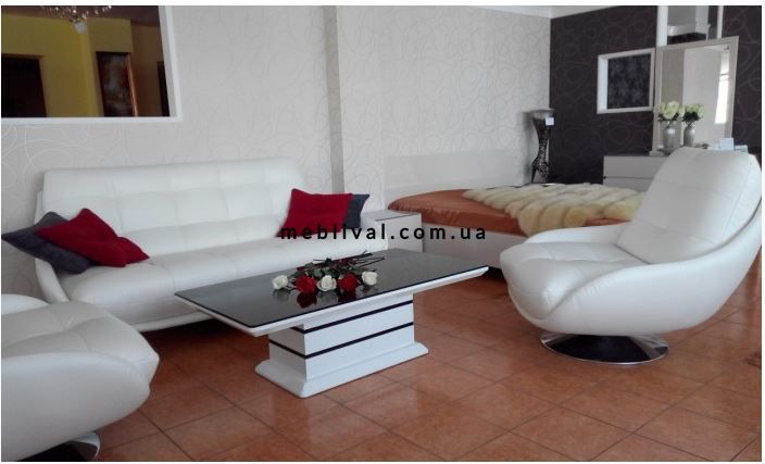 ➤Цена 77 962 грн  Купить Комплект мягкой мебели диван нераскладной и два кресла ППУ Дизайн 3 ➤Белый ➤Комплекты диван + кресла➤M_S-КОМП➤440300179М.3 фото
